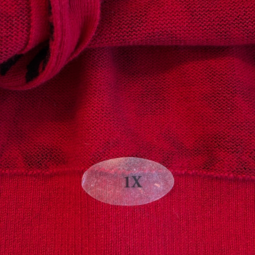 Christopher & Banks Damask Floral Cardigan Women’s XL Red And Black Button Up - Picture 9 of 10